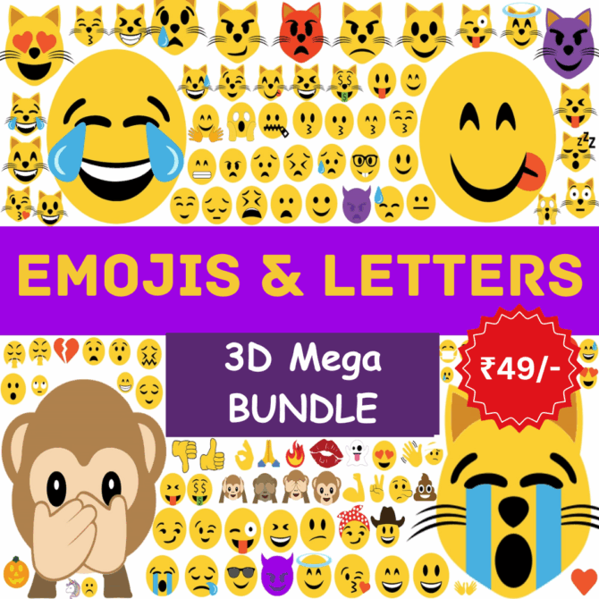 Emojis & Letters Mega 3D Bundle