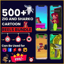 500+ Zig & Sharko Cartoon Reels Bundle