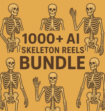 💀 1000+ AI Skeleton Reels Bundle | Viral Spooky Content Pack ⚡