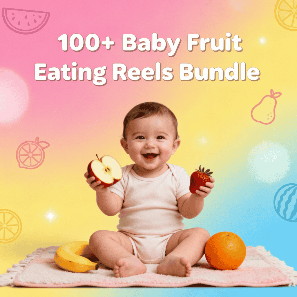 100+ Baby Fruit Eating AI ASMR Reels Bundle – Viral & Satisfying Content Pack