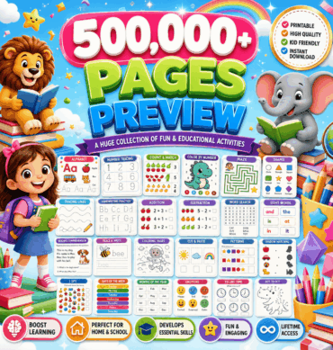 500,000+ Kids Learning Worksheets Mega Bundle